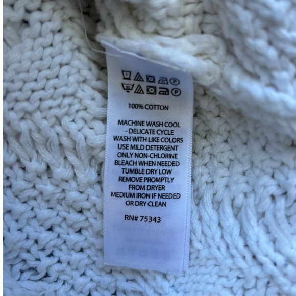 Rachel Zoe Women’s S Bobble Cable Knit Mock Neck Long Sleeve White Sweater - Picture 7 of 8